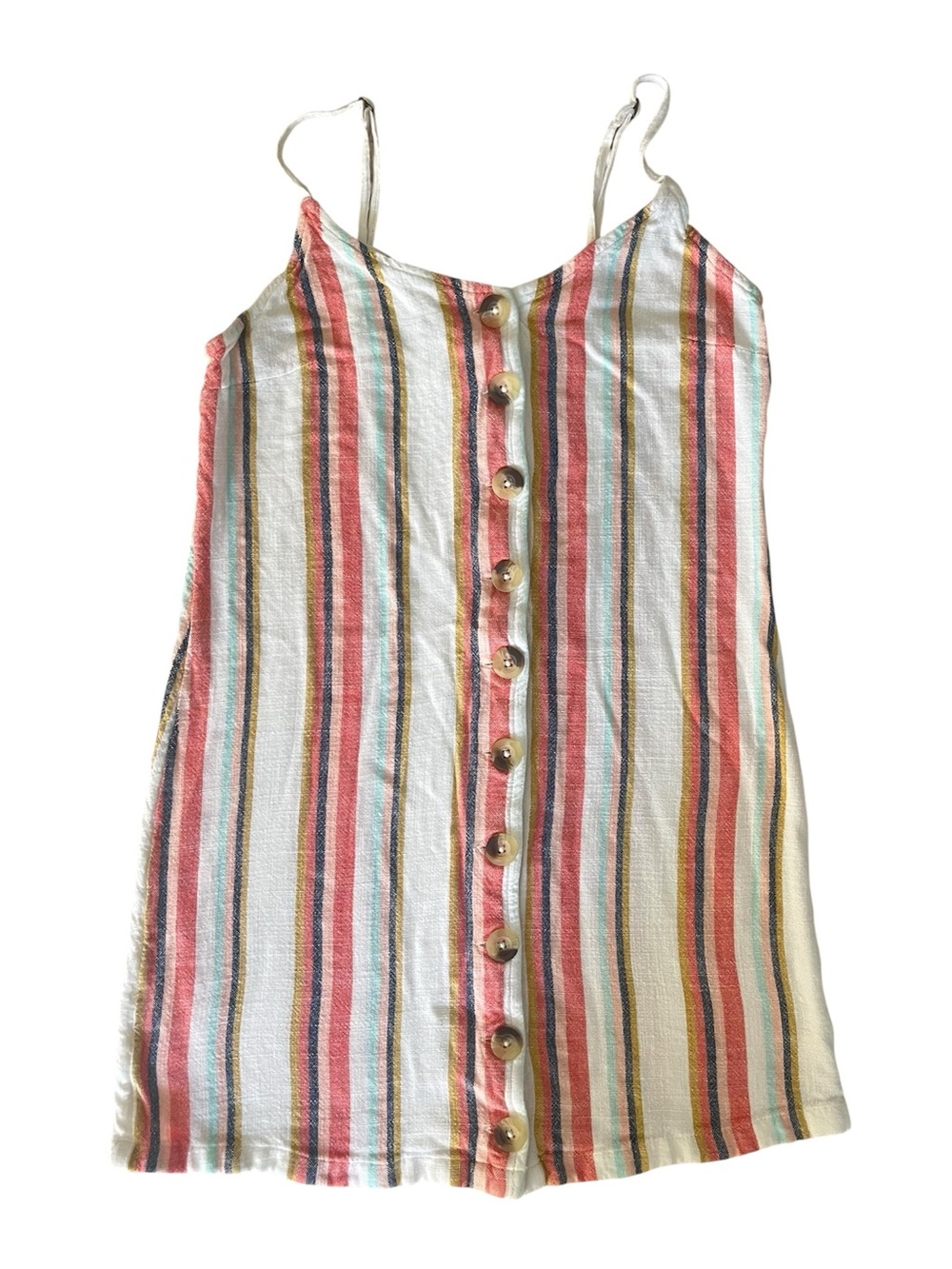 Rip Curl Striped Button Front Cami Tank Top Womens Small Beach Surf Cami S